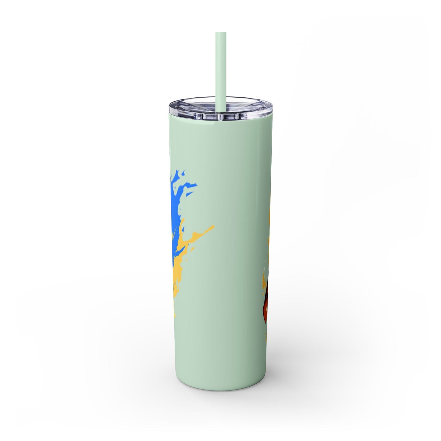Demon slayer zenitsu Skinny Tumbler with Straw, 20oz