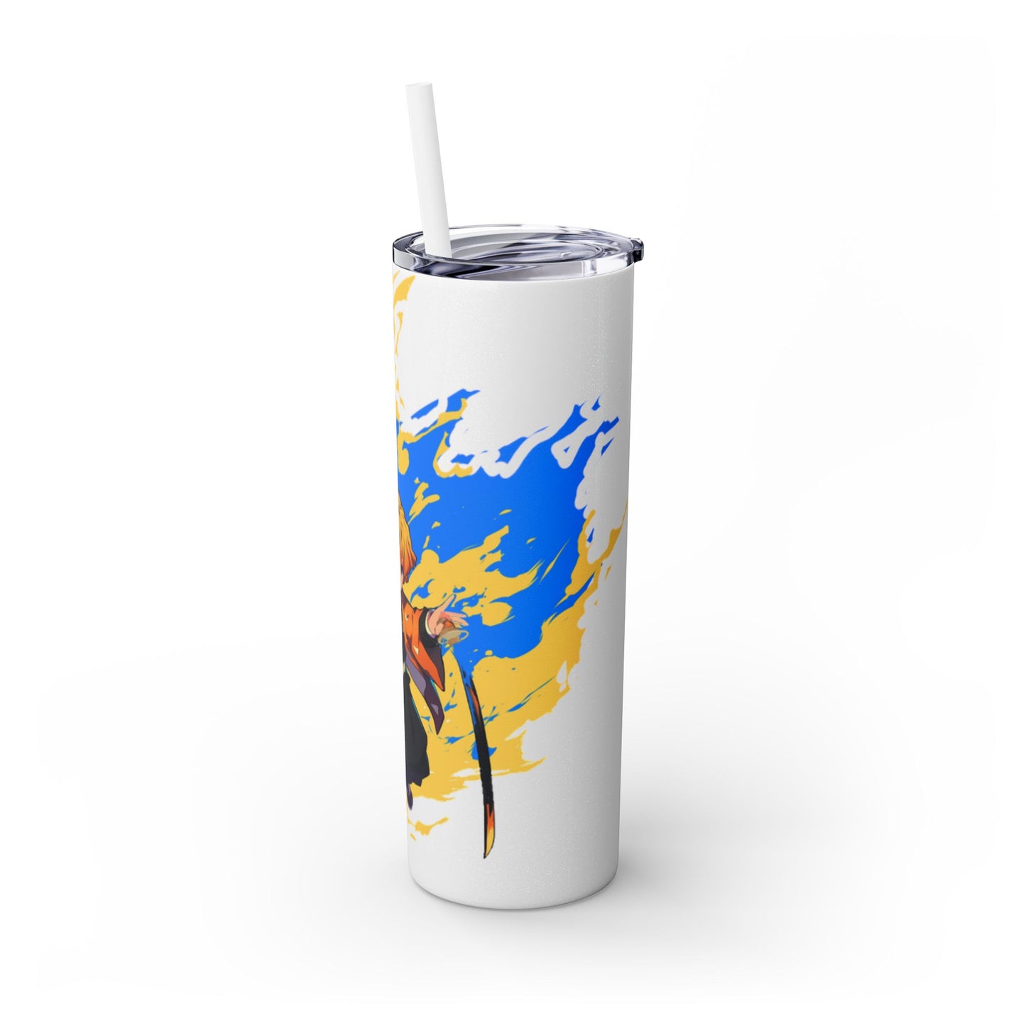 Demon slayer zenitsu Skinny Tumbler with Straw, 20oz