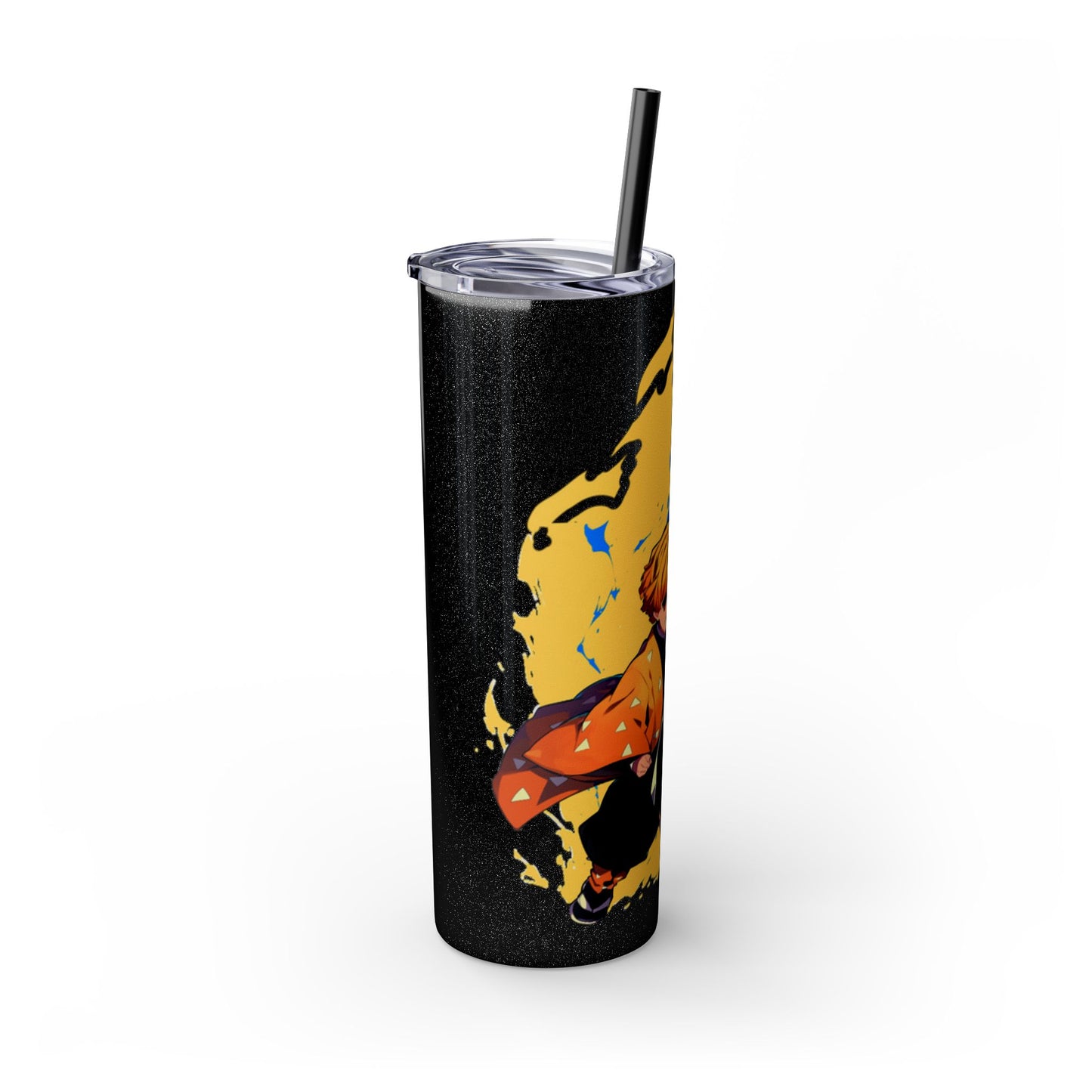 Demon slayer zenitsu Skinny Tumbler with Straw, 20oz