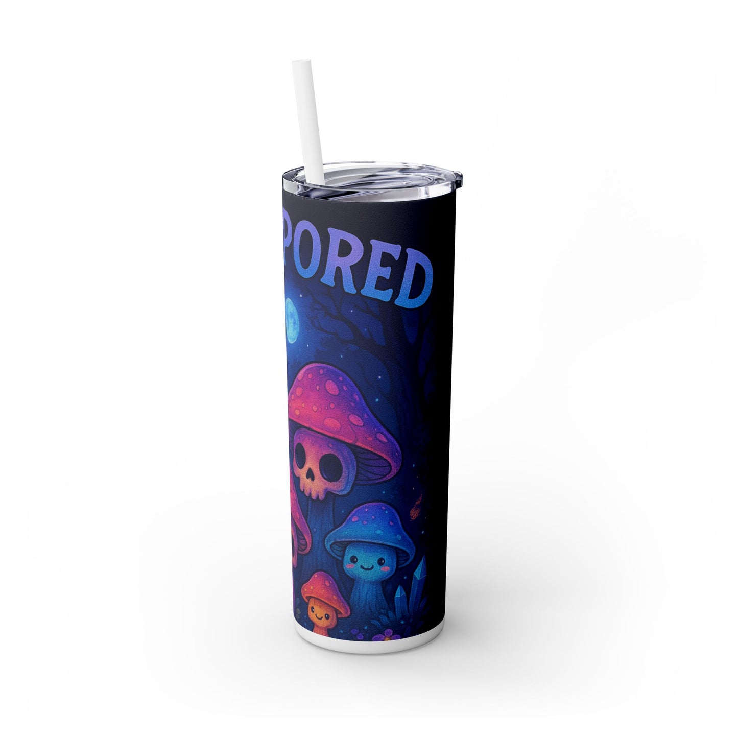 Stay Spooky Skinny Tumbler with Straw, 20oz - Cute Mushroom Design for Halloween