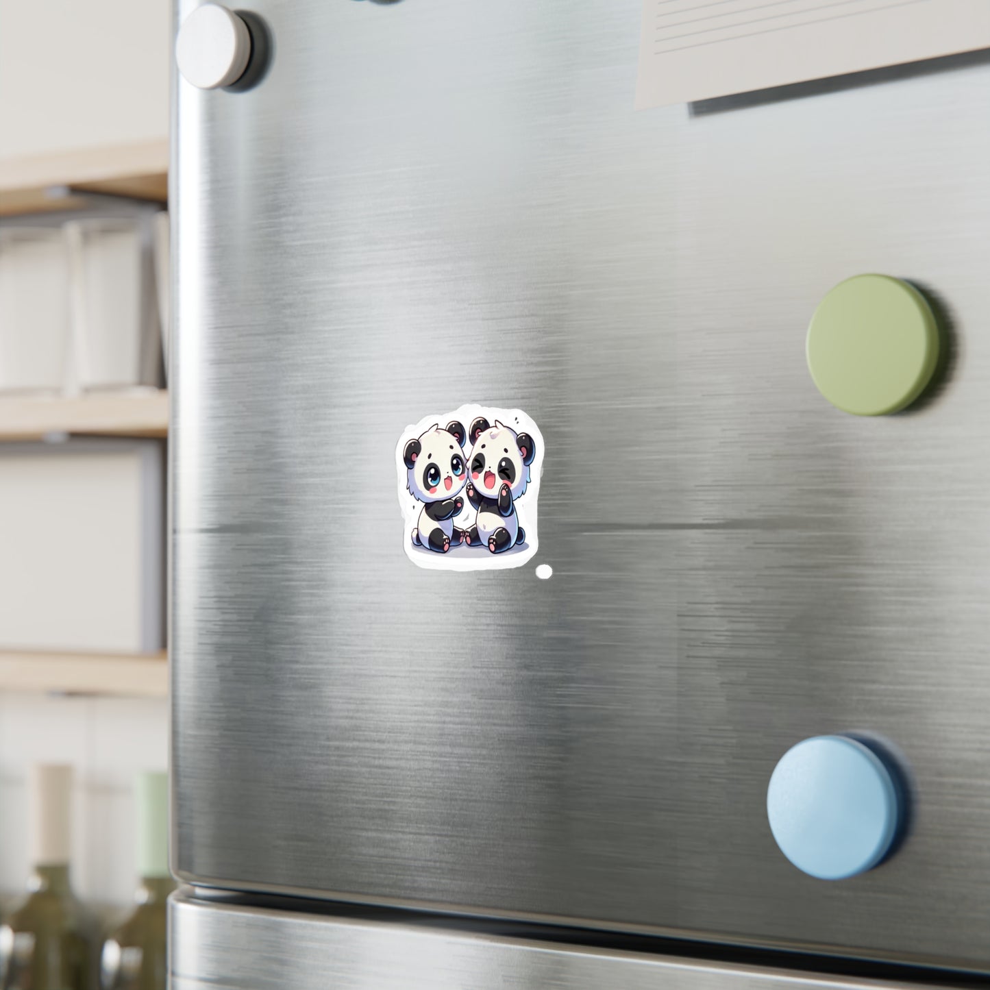 Cute Panda Kiss-Cut Vinyl Decals, Playful Stickers for Kids, Cute Decor for Rooms, Gifts for Panda Lovers, Fun Home or School Decoration