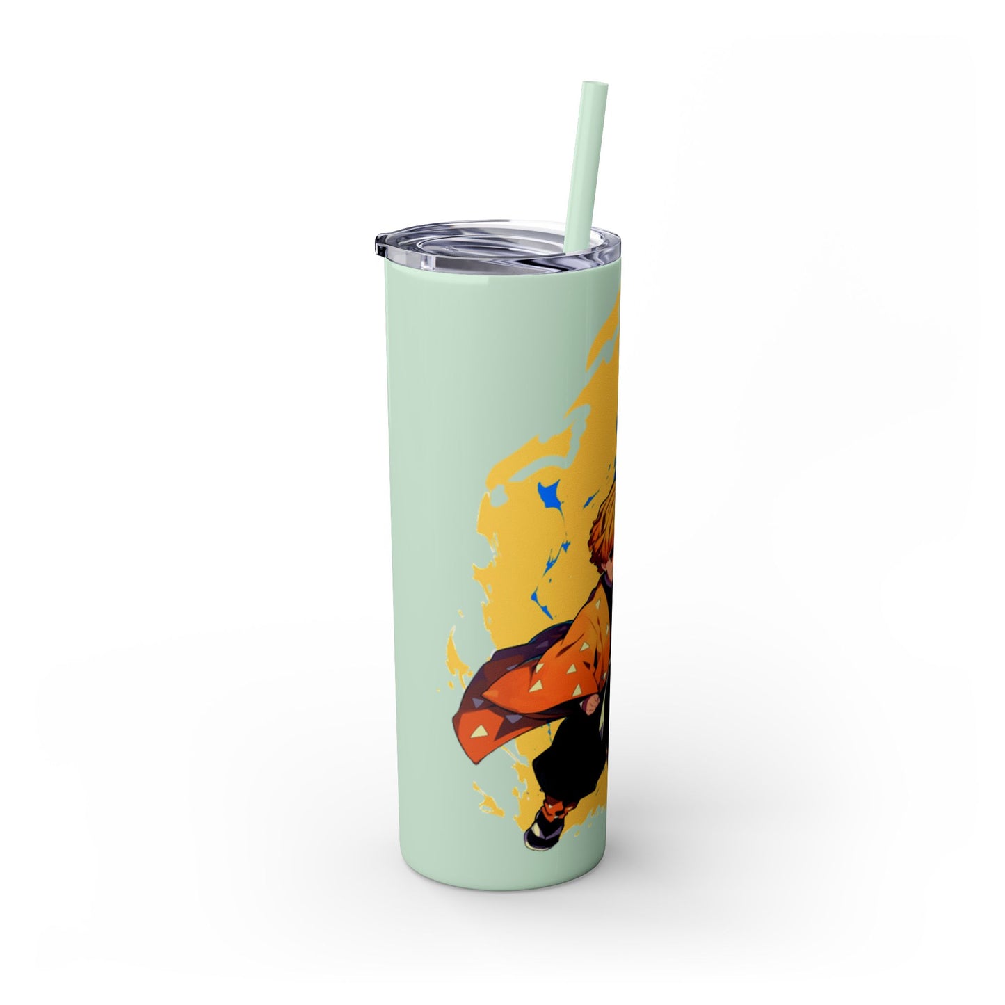 Demon slayer zenitsu Skinny Tumbler with Straw, 20oz
