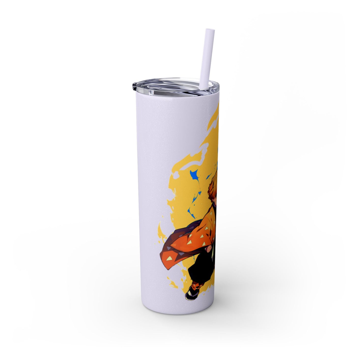 Demon slayer zenitsu Skinny Tumbler with Straw, 20oz