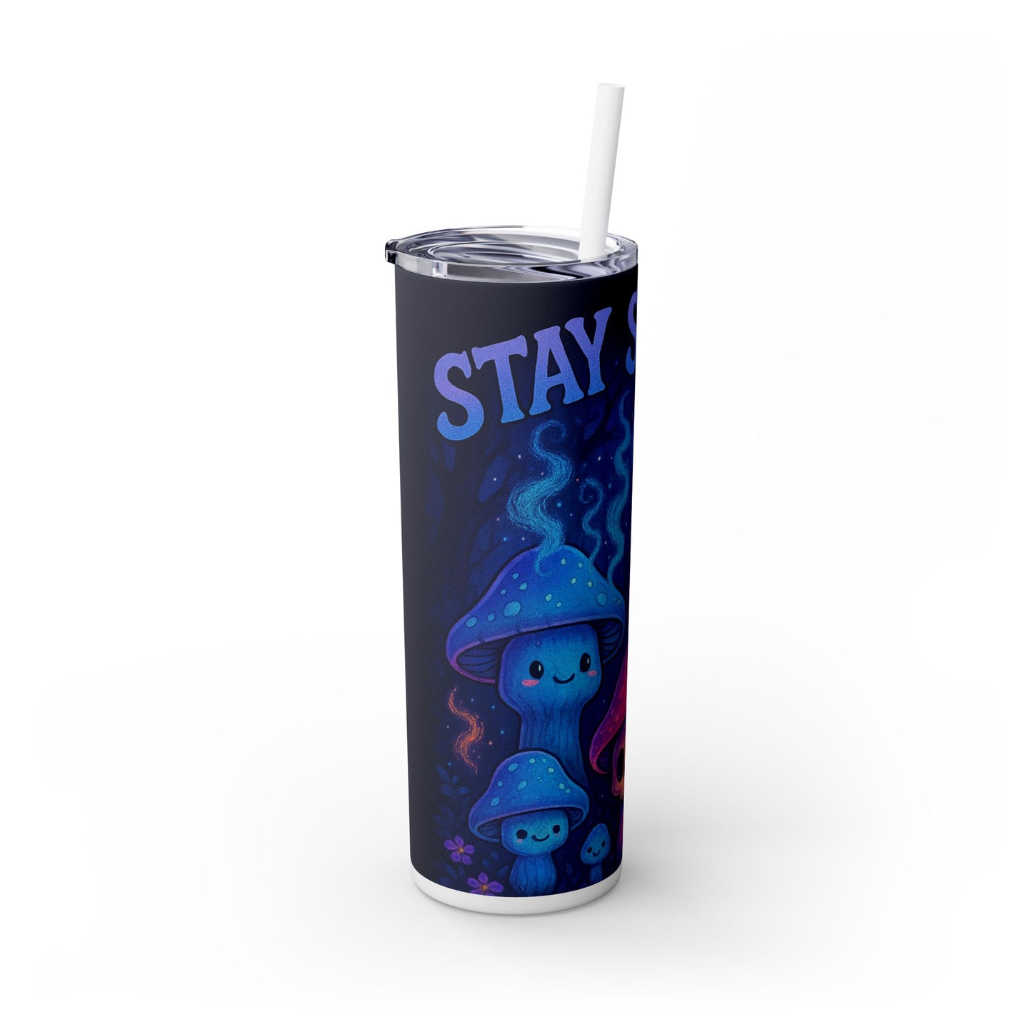 Stay Spooky Skinny Tumbler with Straw, 20oz - Cute Mushroom Design for Halloween