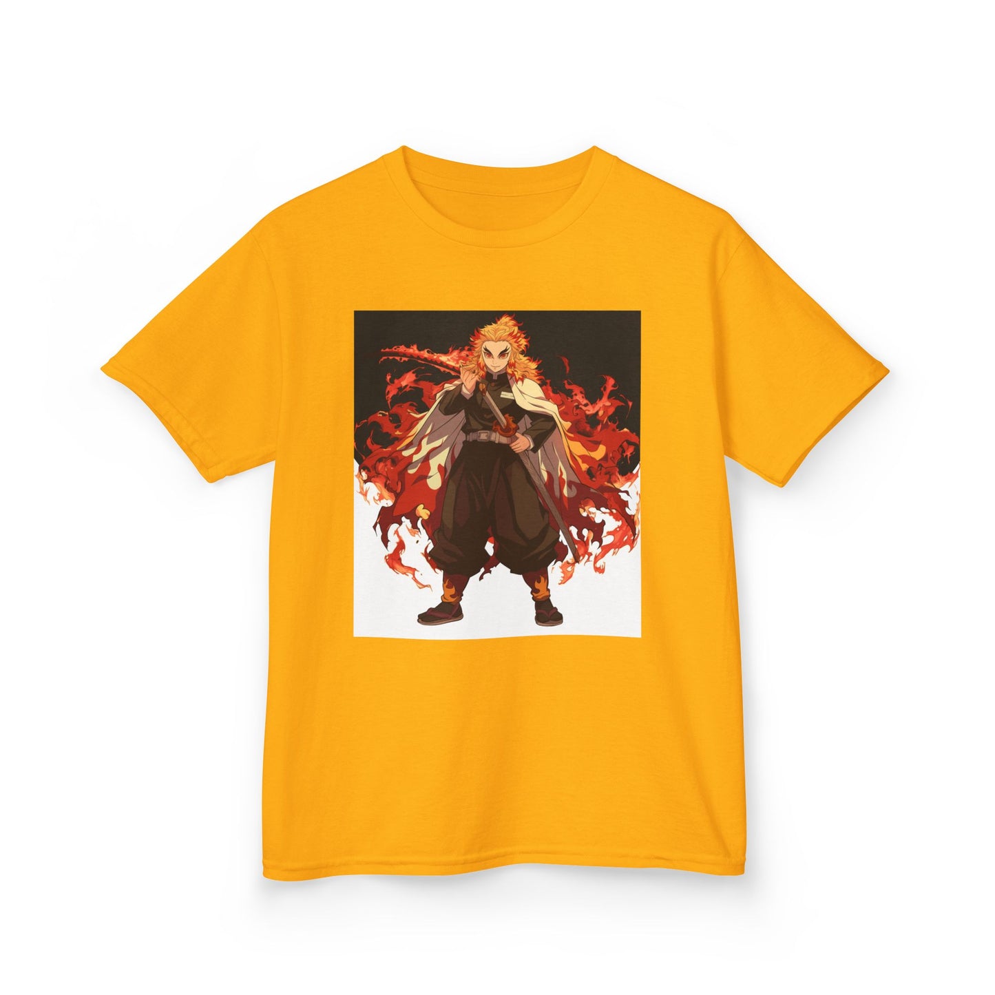 Kids Heavy Cotton™ Tee - Fiery Hero Design with Japanese Kanji
