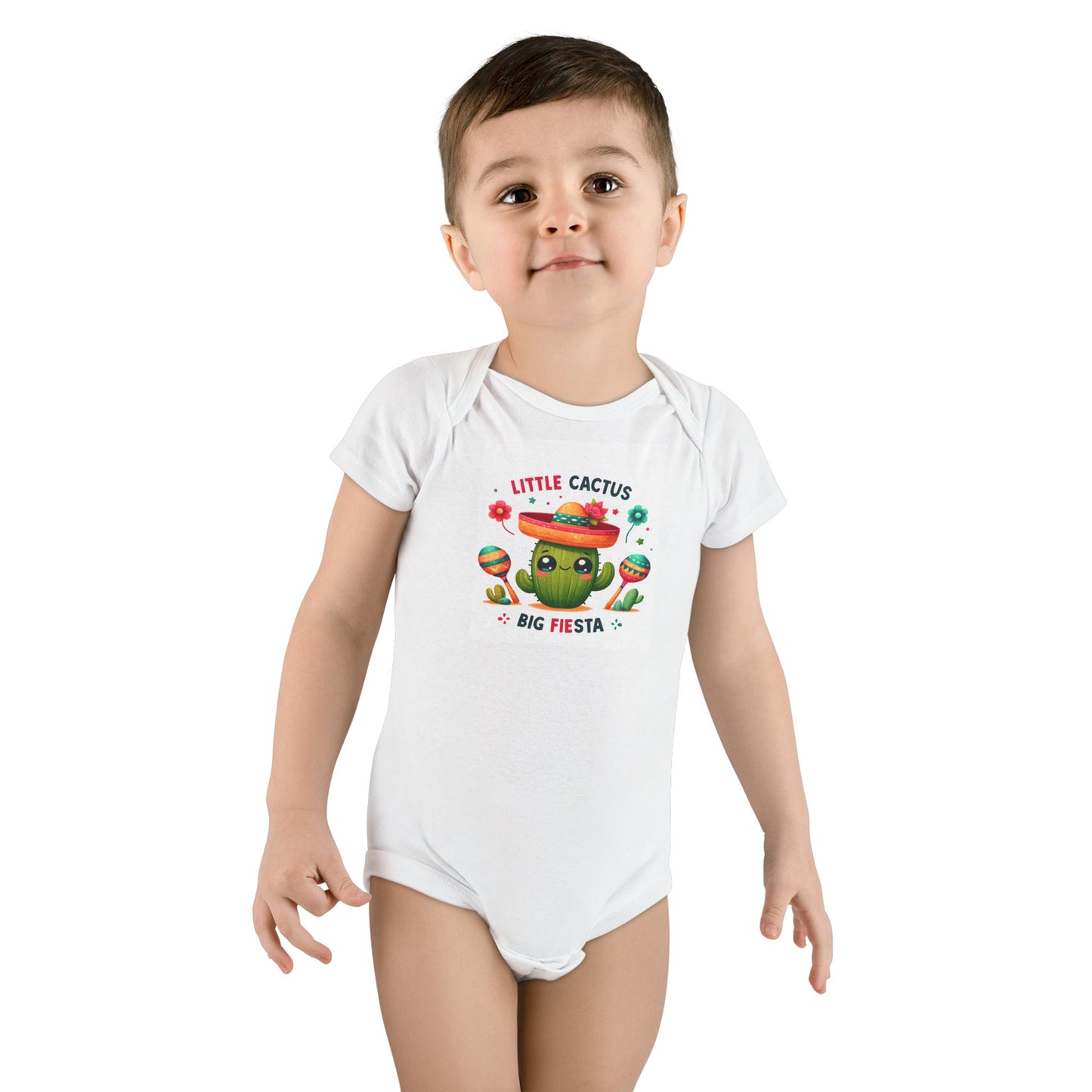 Adorable 'Little Cactus Big Fiesta' Organic Baby Bodysuit - Perfect for Celebrations!