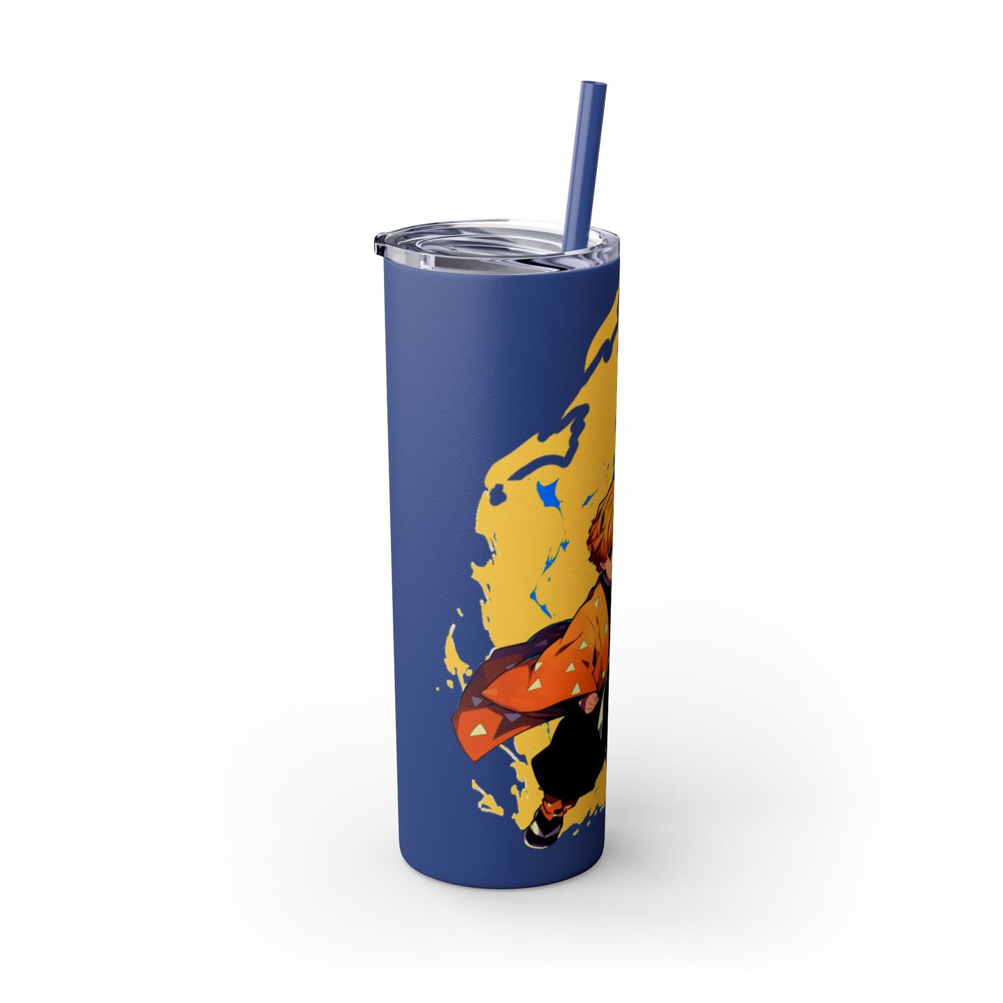 Demon slayer zenitsu Skinny Tumbler with Straw, 20oz