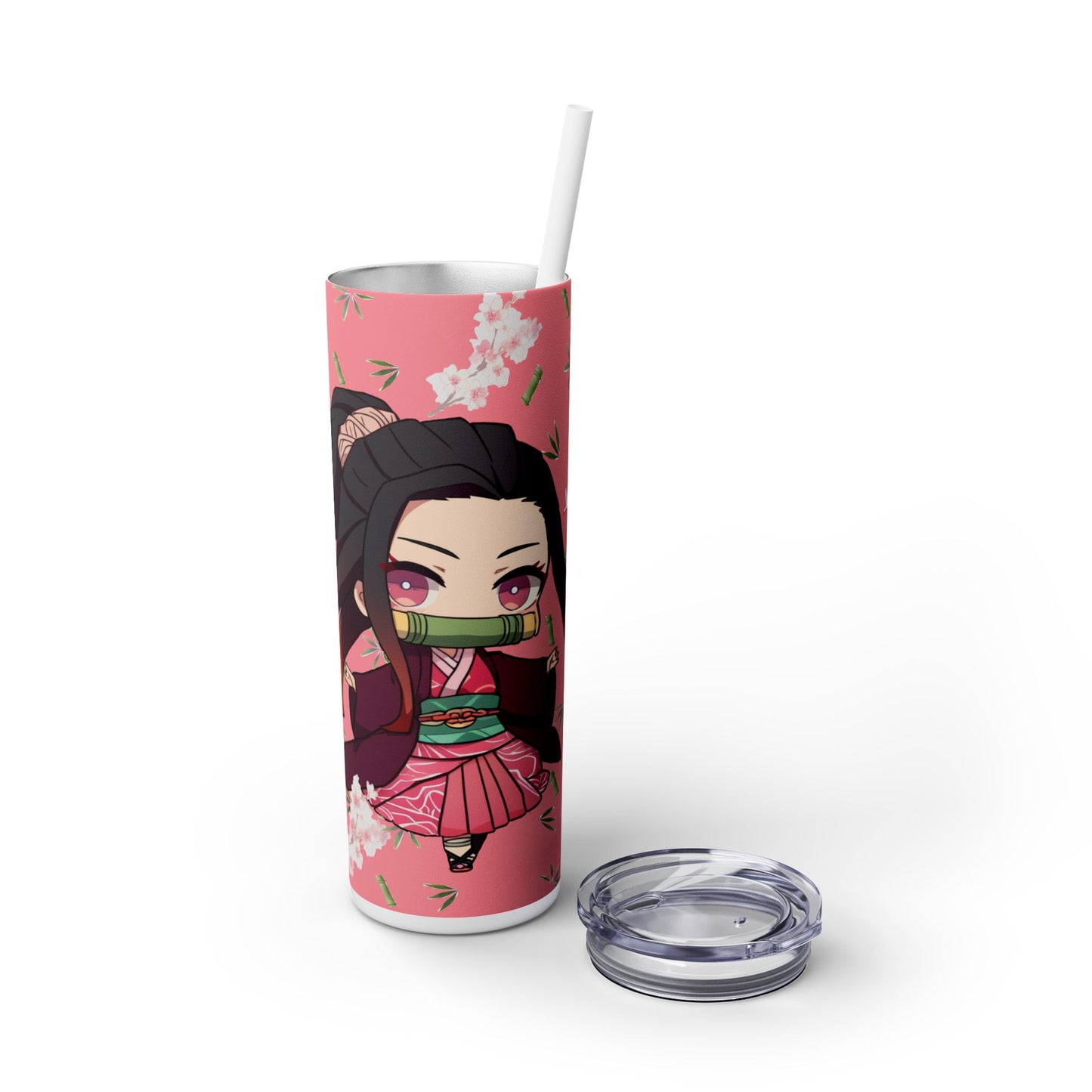 Chibi nezuko Skinny Tumbler with Straw, 20oz