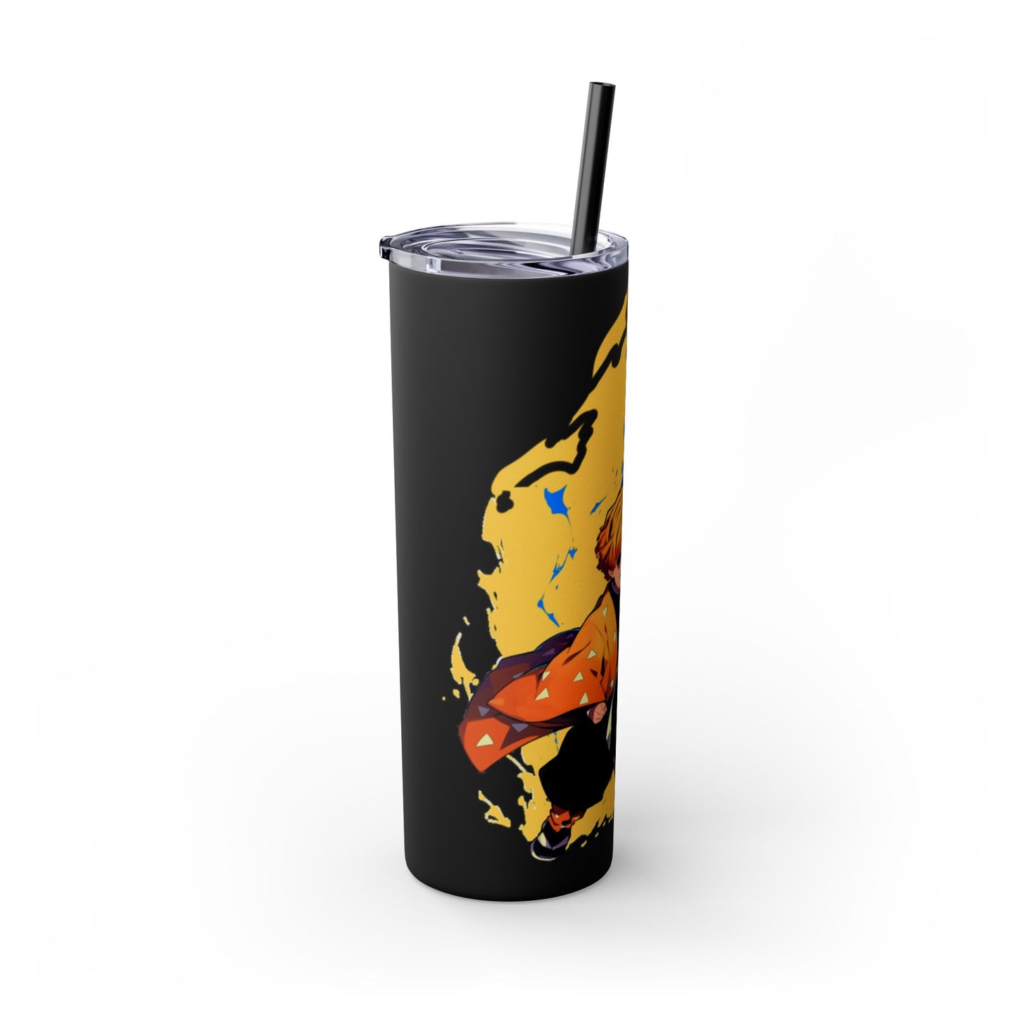 Demon slayer zenitsu Skinny Tumbler with Straw, 20oz