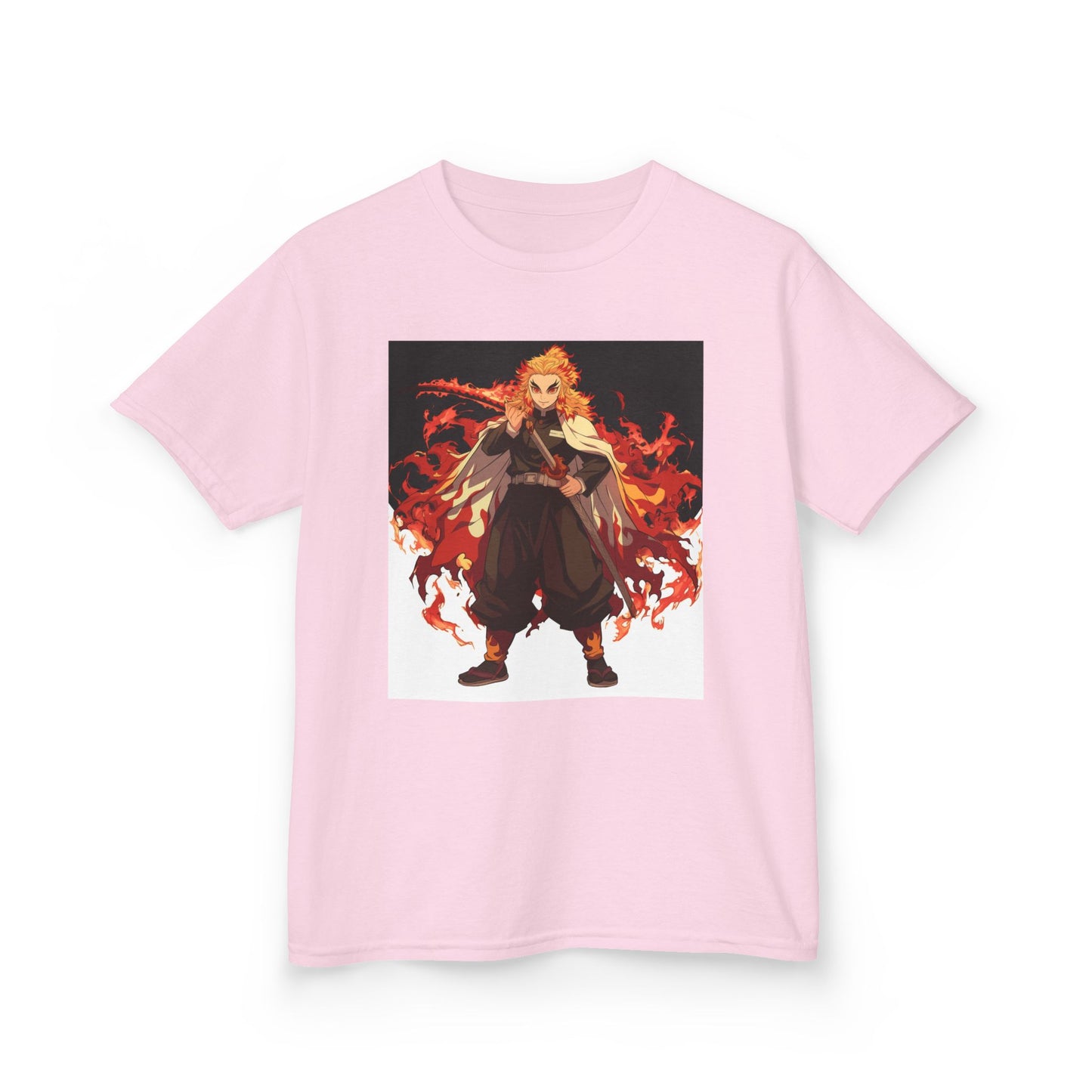 Kids Heavy Cotton™ Tee - Fiery Hero Design with Japanese Kanji