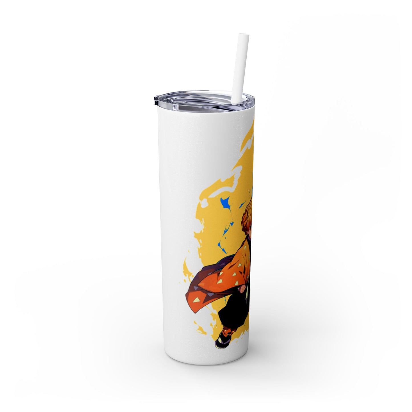 Demon slayer zenitsu Skinny Tumbler with Straw, 20oz