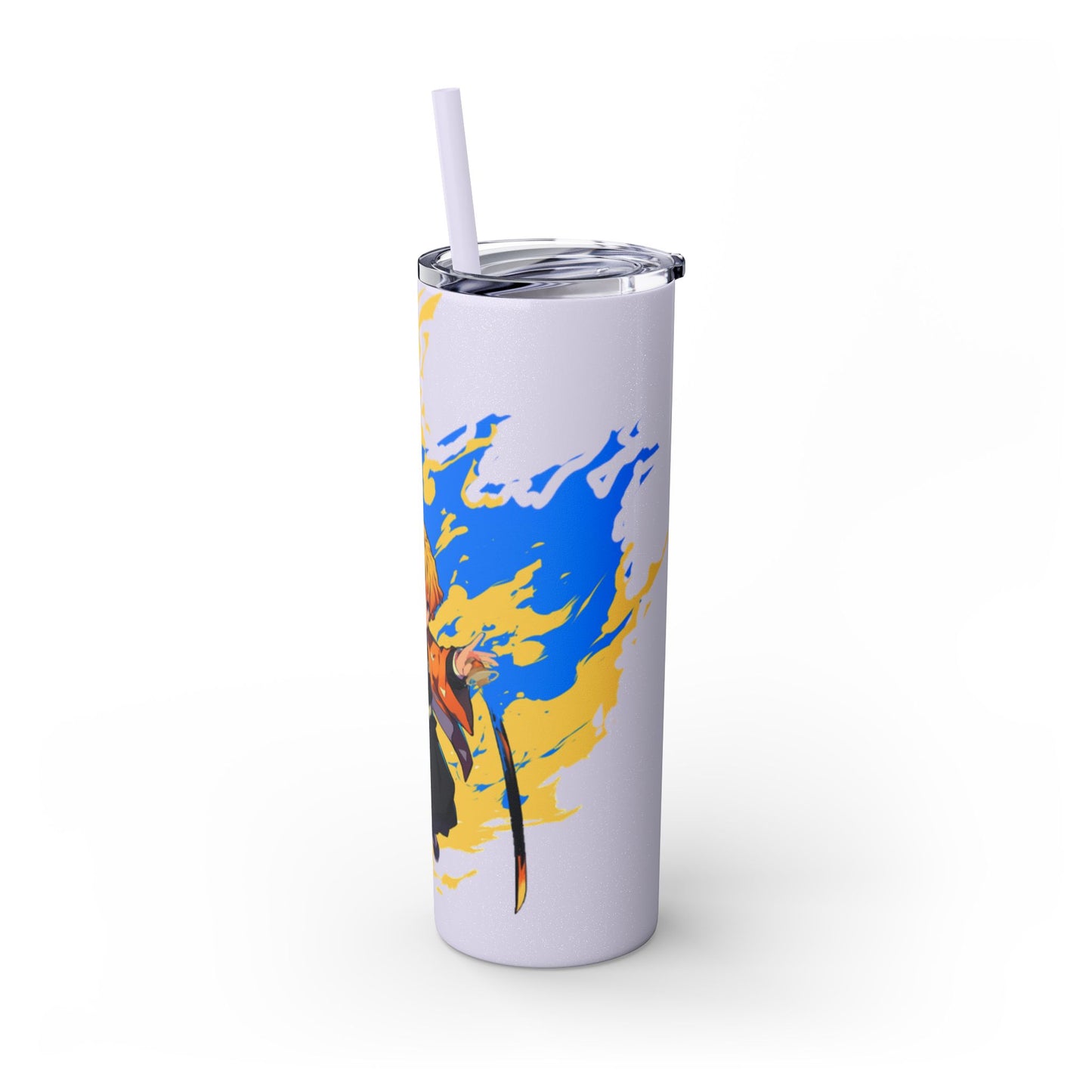 Demon slayer zenitsu Skinny Tumbler with Straw, 20oz