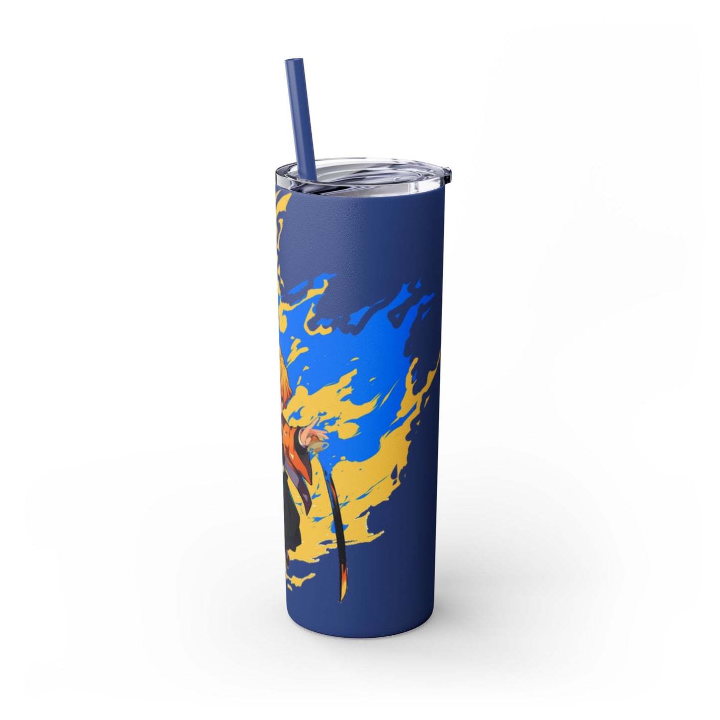 Demon slayer zenitsu Skinny Tumbler with Straw, 20oz