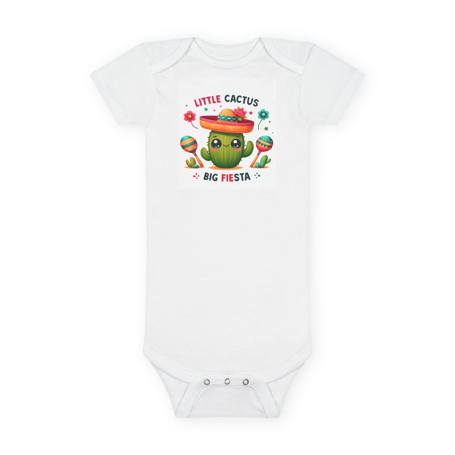 Adorable 'Little Cactus Big Fiesta' Organic Baby Bodysuit - Perfect for Celebrations!