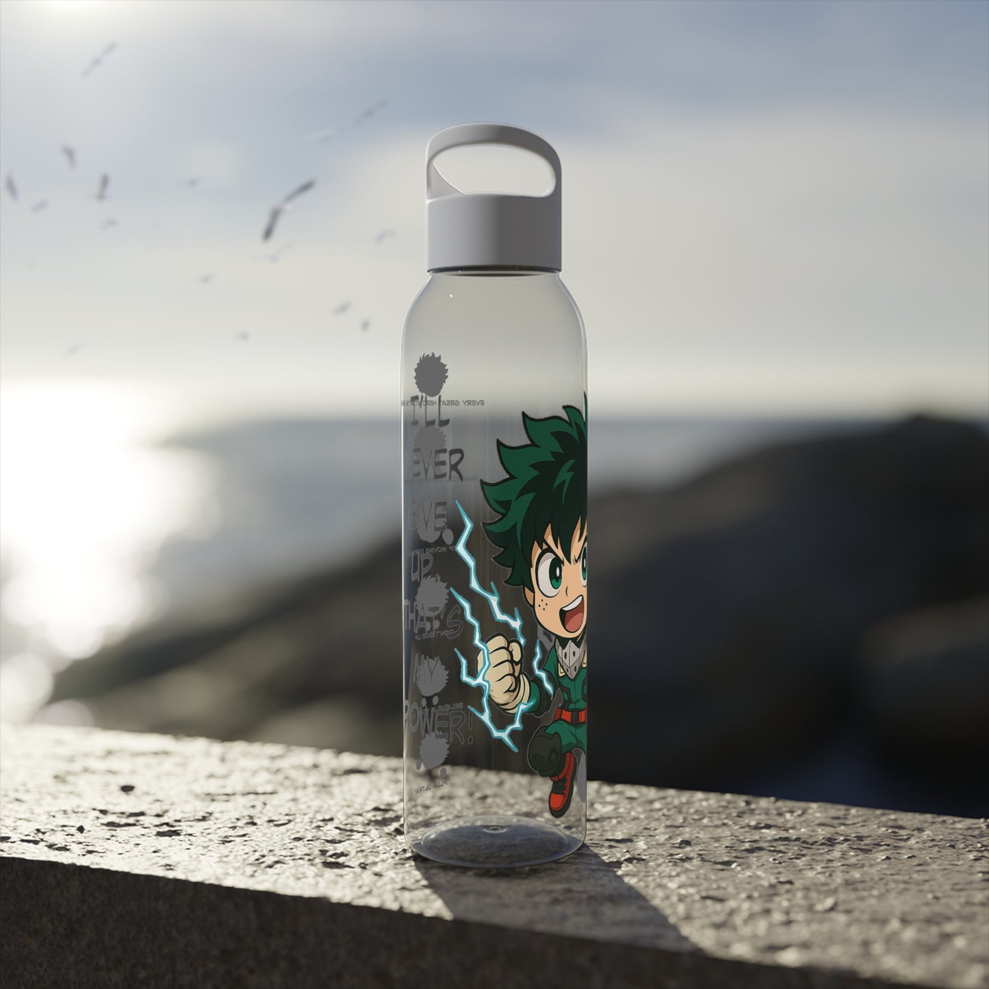 Inspirational Water Bottle, Motivational Sports Bottle, Fitness Gift, Anime Inspired Drinkware, Character Water Bottle, Gym Hydration