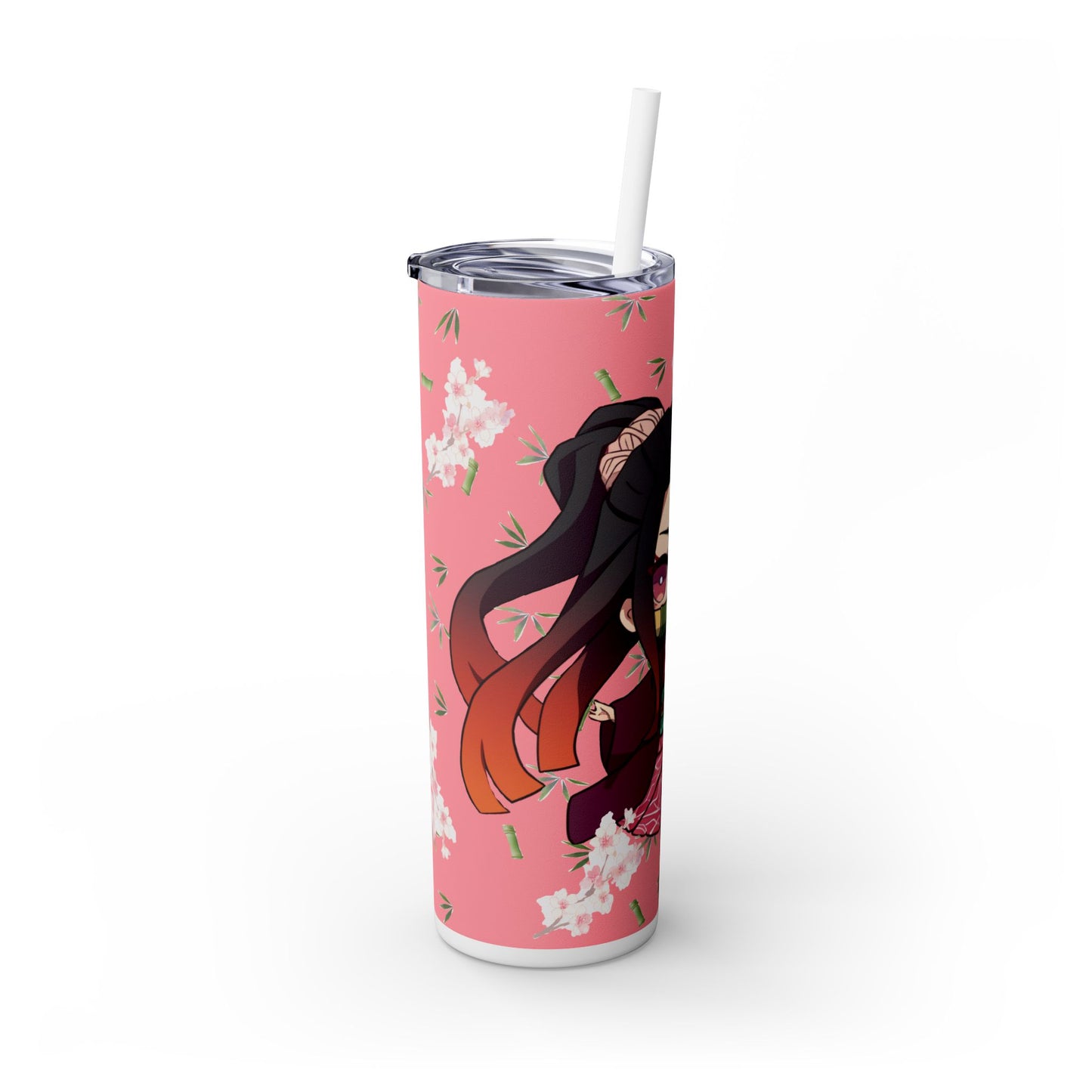 Chibi nezuko Skinny Tumbler with Straw, 20oz