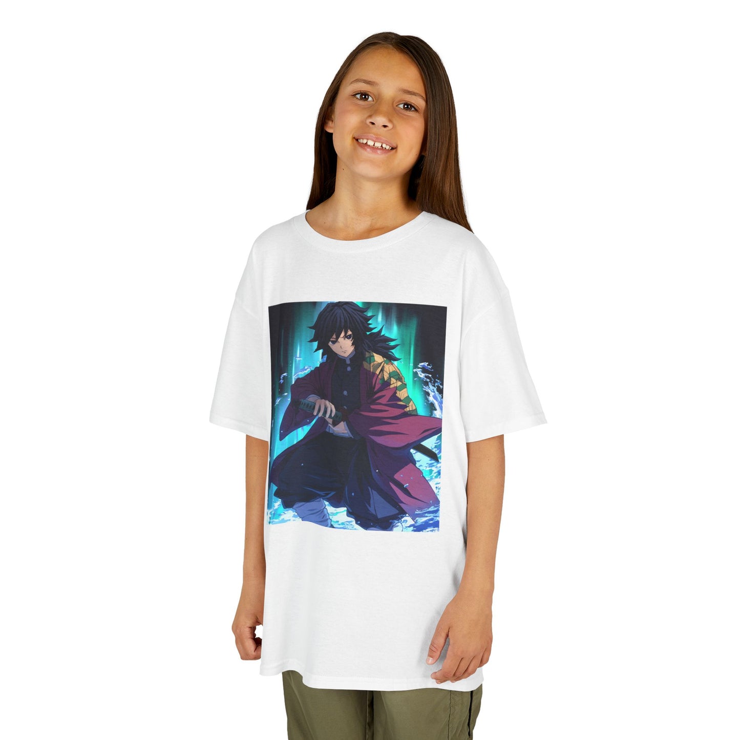Anime Inspired Kids Tee - Front Graphic & Back Kanji Design