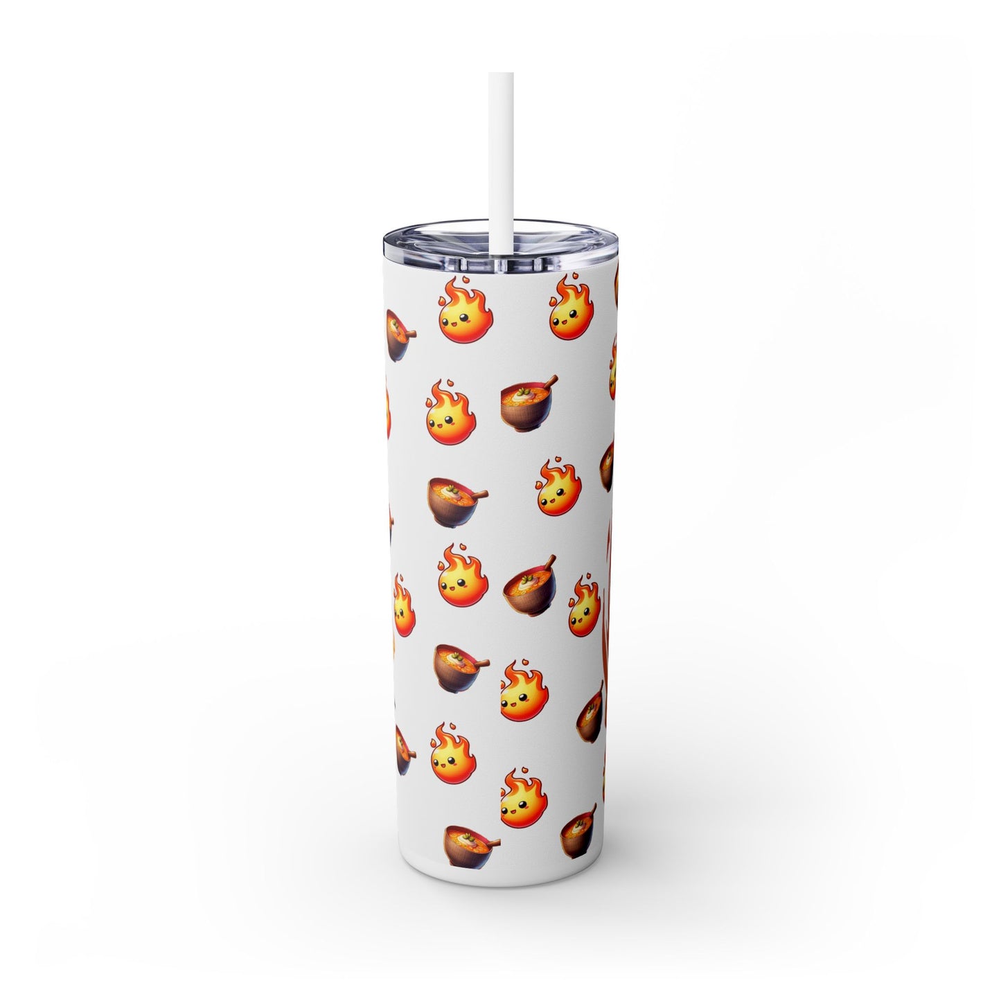 Chibi kyojuro Skinny Tumbler with Straw, 20oz