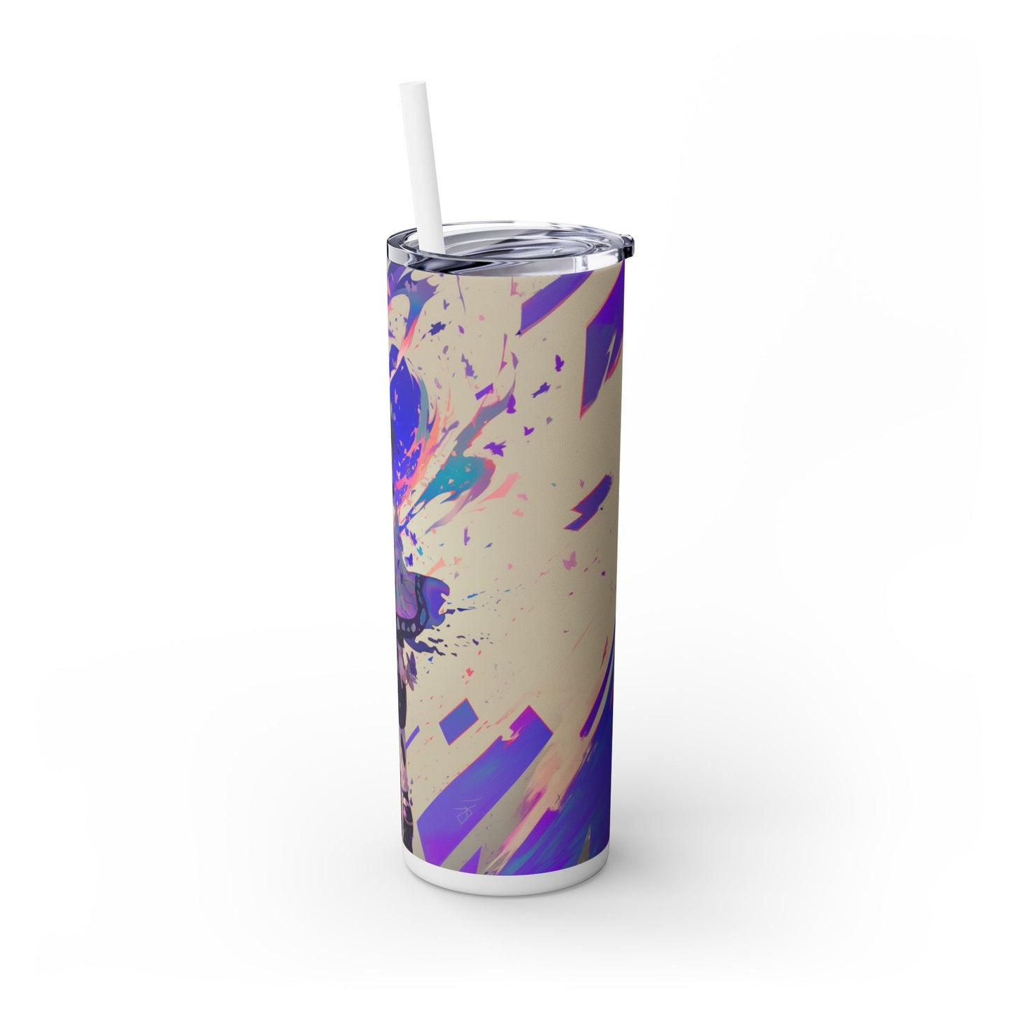 Demon slayer shinobu Skinny Tumbler with Straw, 20oz