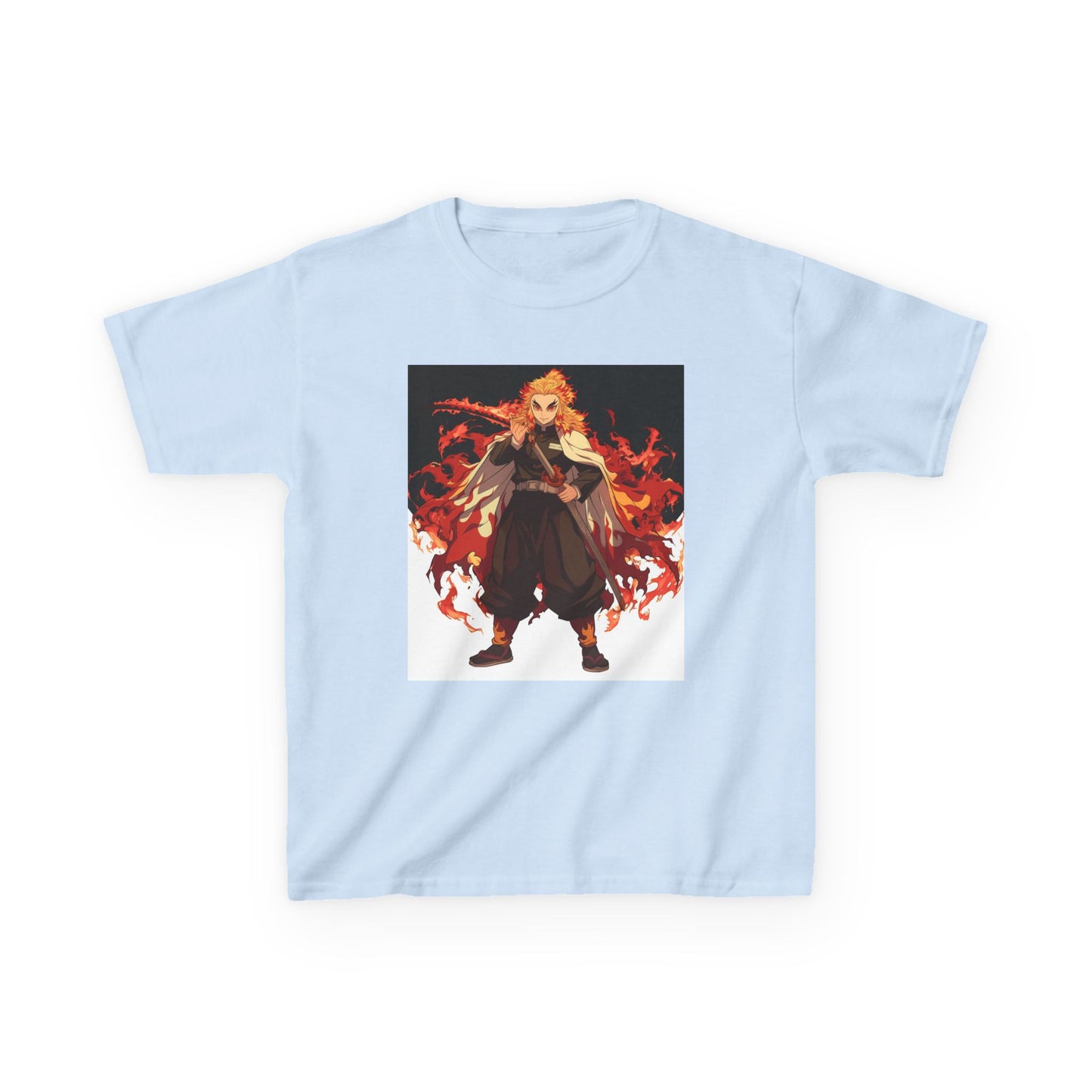 Kids Heavy Cotton™ Tee - Fiery Hero Design with Japanese Kanji