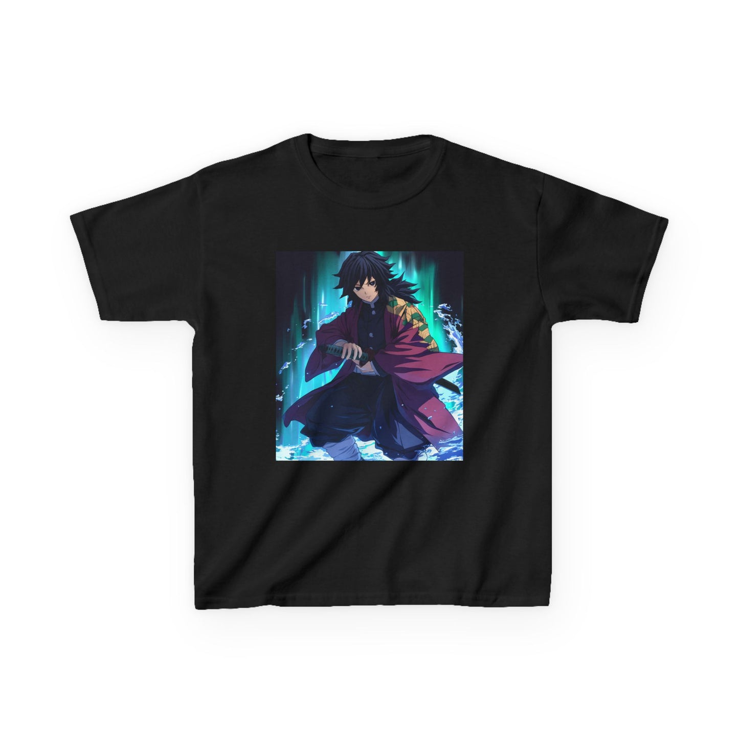 Anime Inspired Kids Tee - Front Graphic & Back Kanji Design