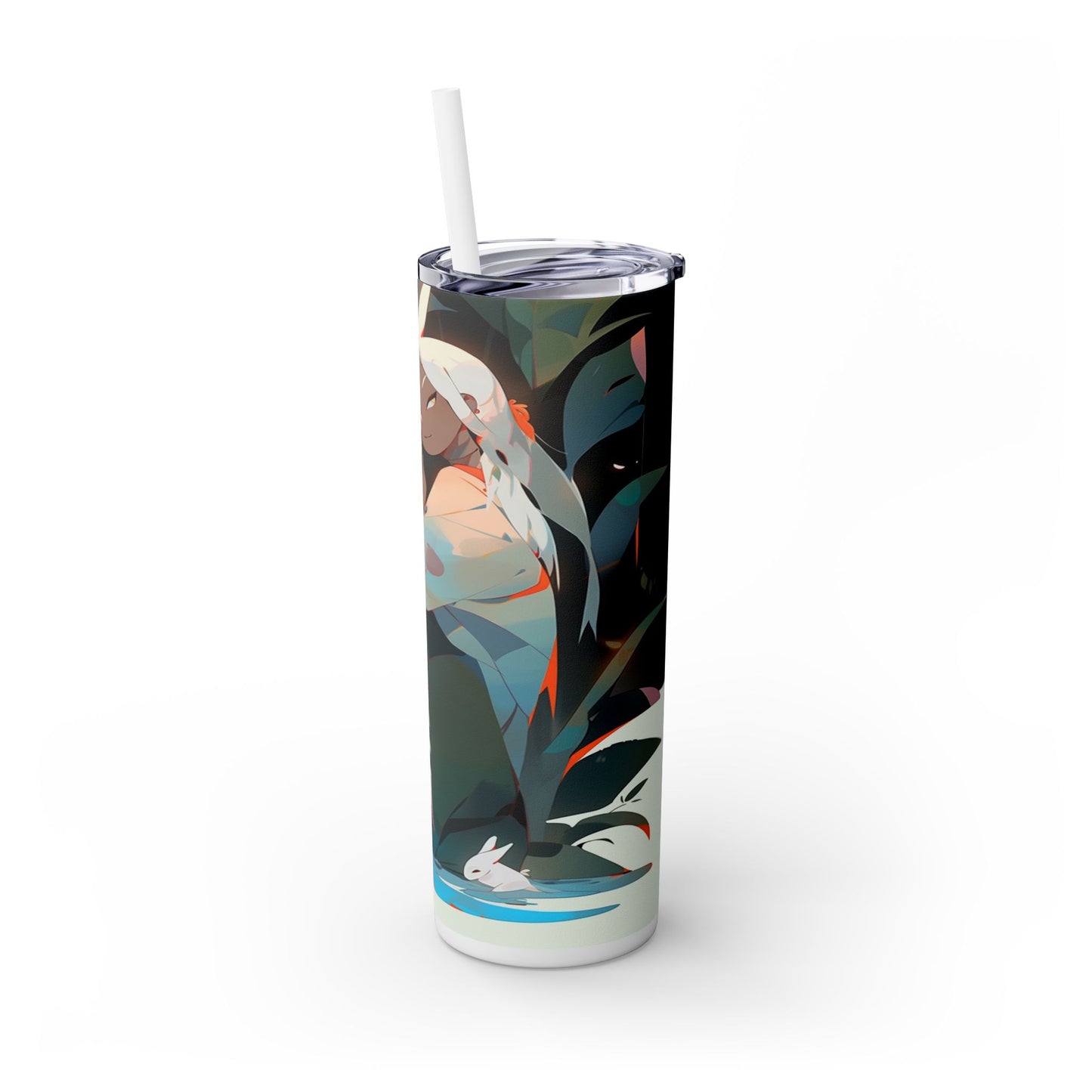 Abnoba spirit of the forest Skinny Tumbler with Straw, 20oz