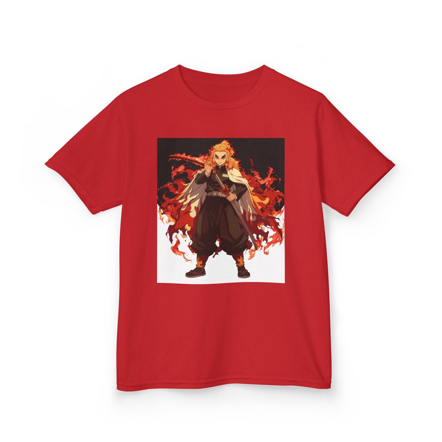 Kids Heavy Cotton™ Tee - Fiery Hero Design with Japanese Kanji