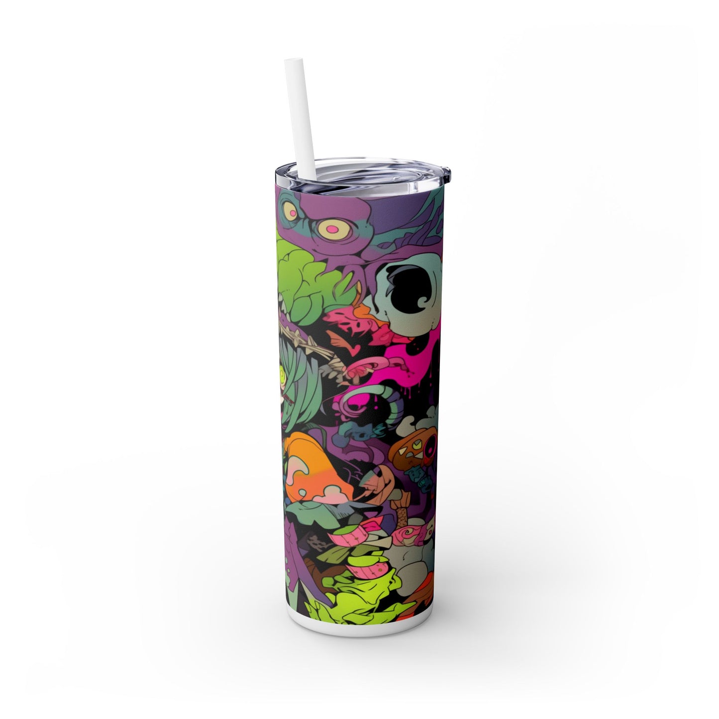 Zombie girl Skinny Tumbler with Straw, 20oz