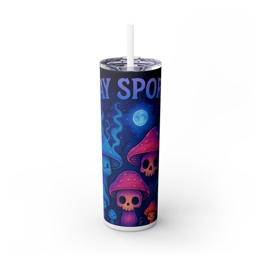 Stay Spooky Skinny Tumbler with Straw, 20oz - Cute Mushroom Design for Halloween
