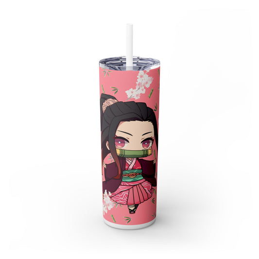 Chibi nezuko Skinny Tumbler with Straw, 20oz