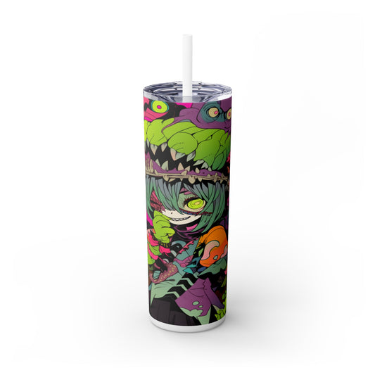 Zombie girl Skinny Tumbler with Straw, 20oz