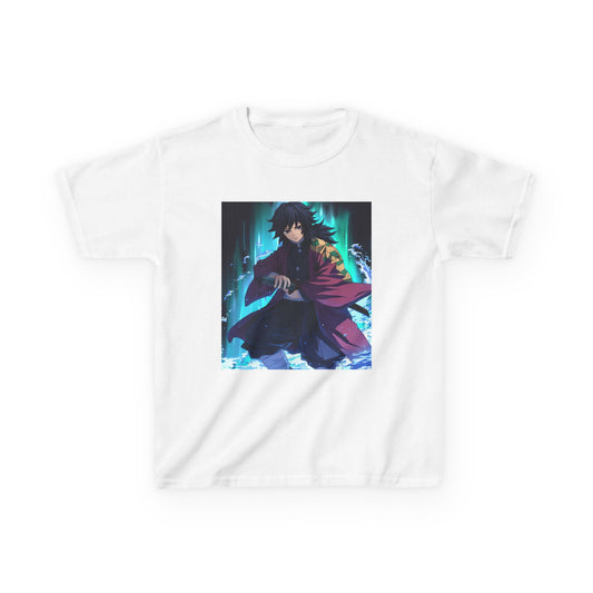 Anime Inspired Kids Tee - Front Graphic & Back Kanji Design
