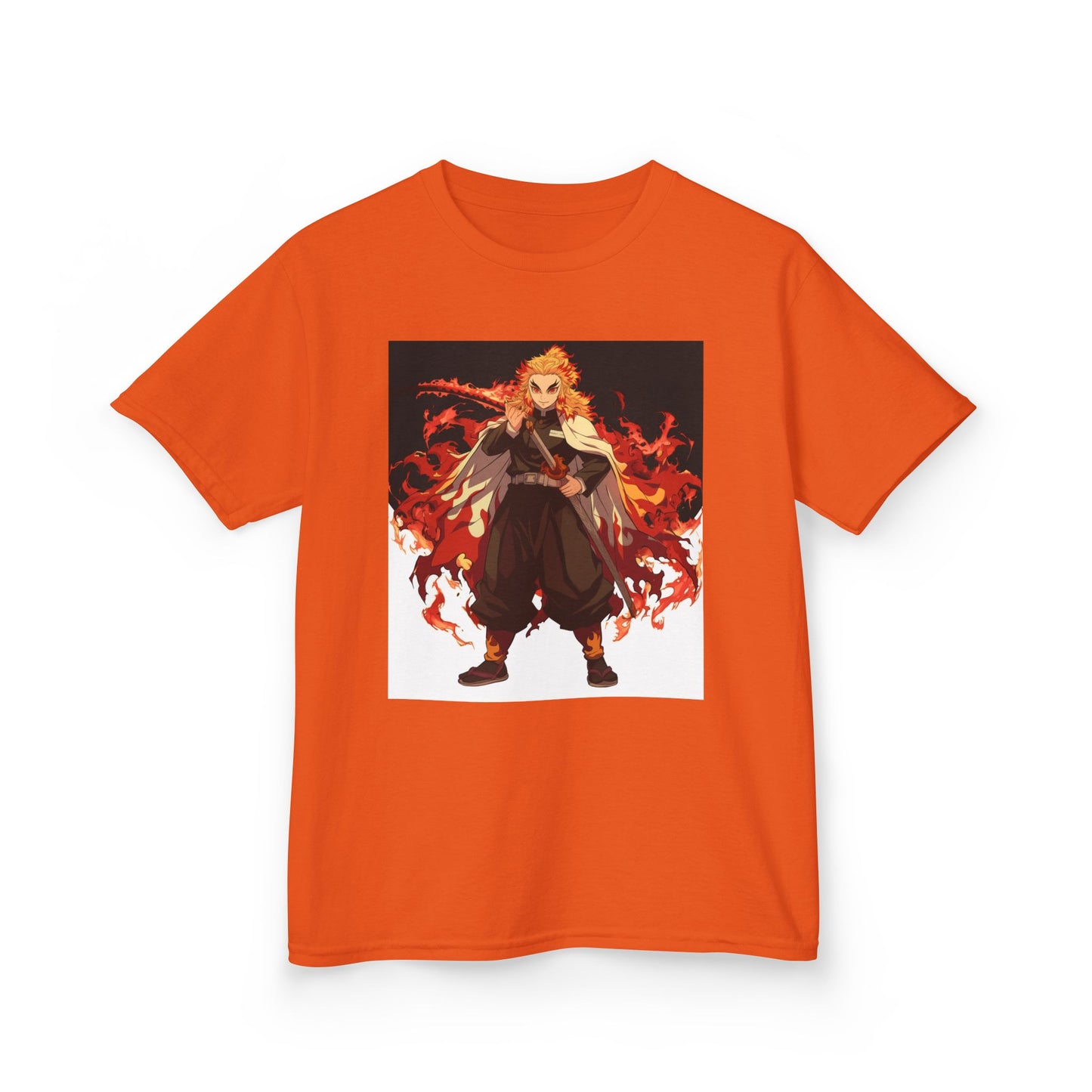 Kids Heavy Cotton™ Tee - Fiery Hero Design with Japanese Kanji
