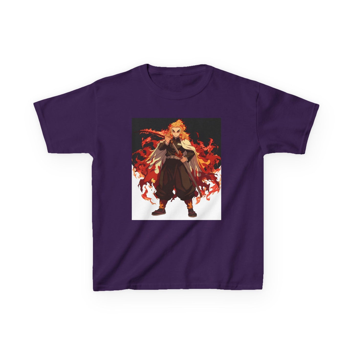 Kids Heavy Cotton™ Tee - Fiery Hero Design with Japanese Kanji