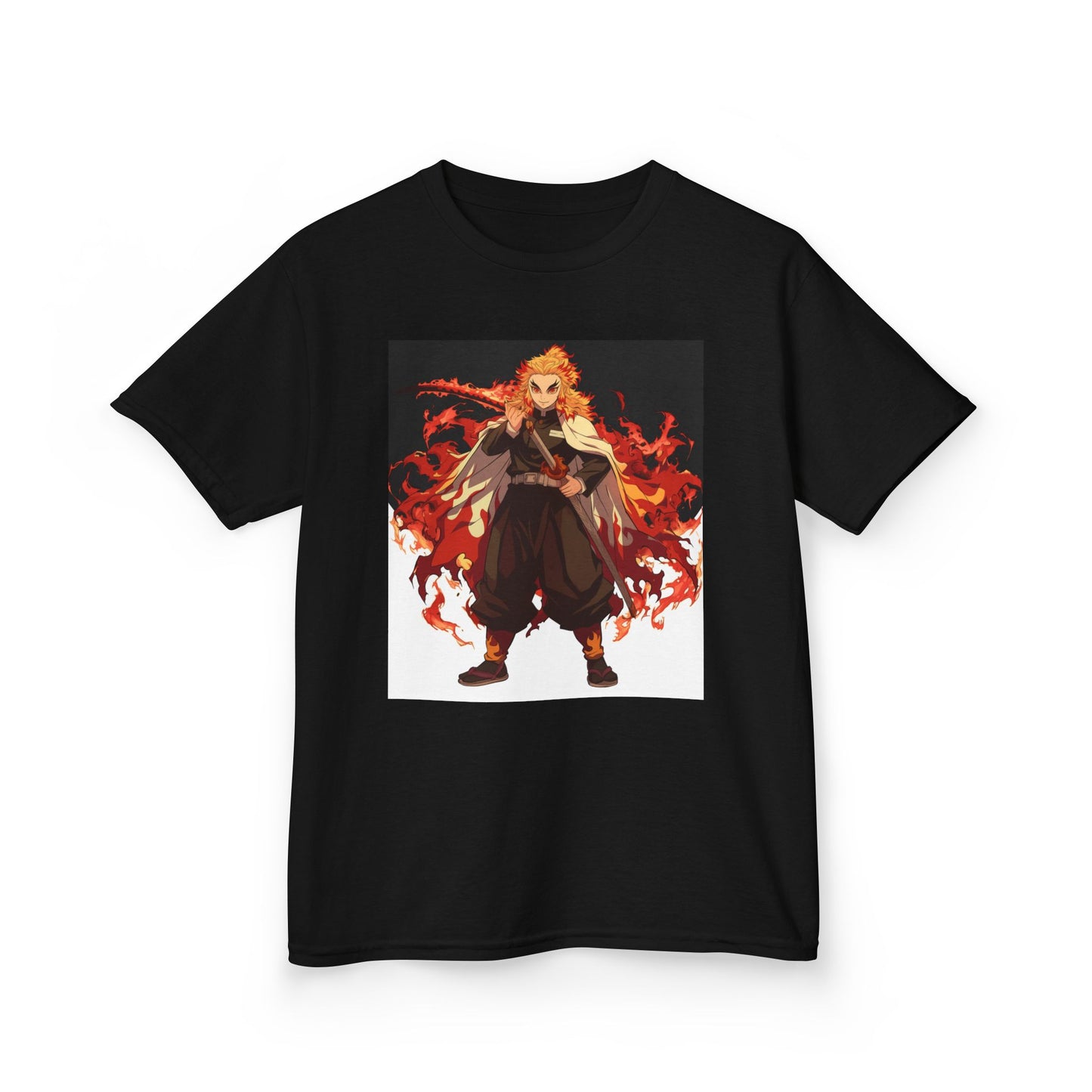 Kids Heavy Cotton™ Tee - Fiery Hero Design with Japanese Kanji