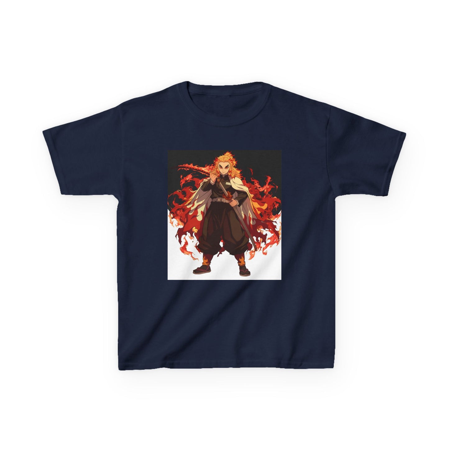 Kids Heavy Cotton™ Tee - Fiery Hero Design with Japanese Kanji
