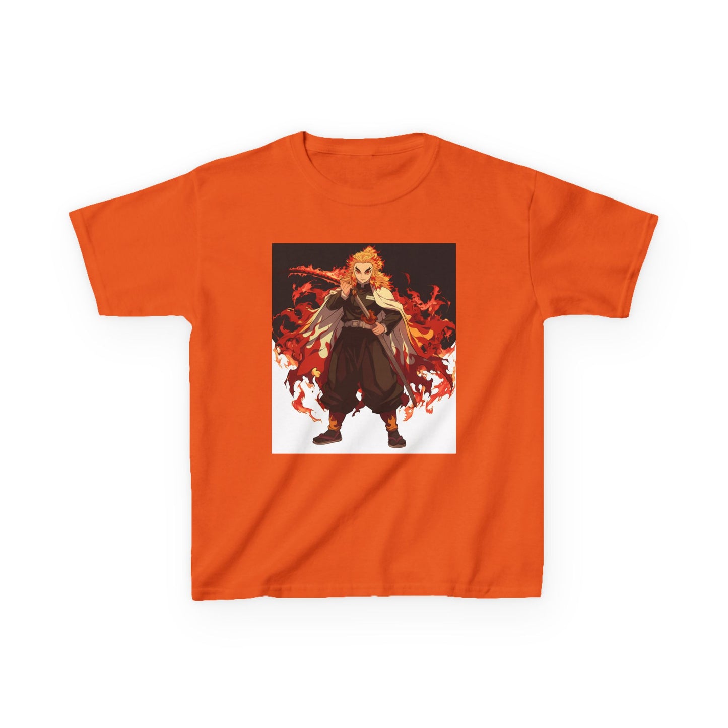 Kids Heavy Cotton™ Tee - Fiery Hero Design with Japanese Kanji