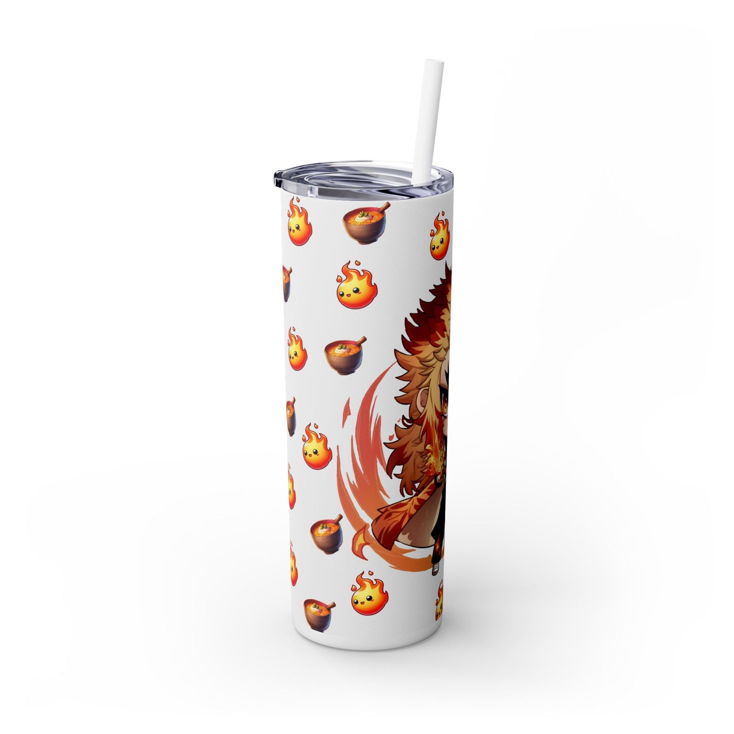 Chibi kyojuro Skinny Tumbler with Straw, 20oz
