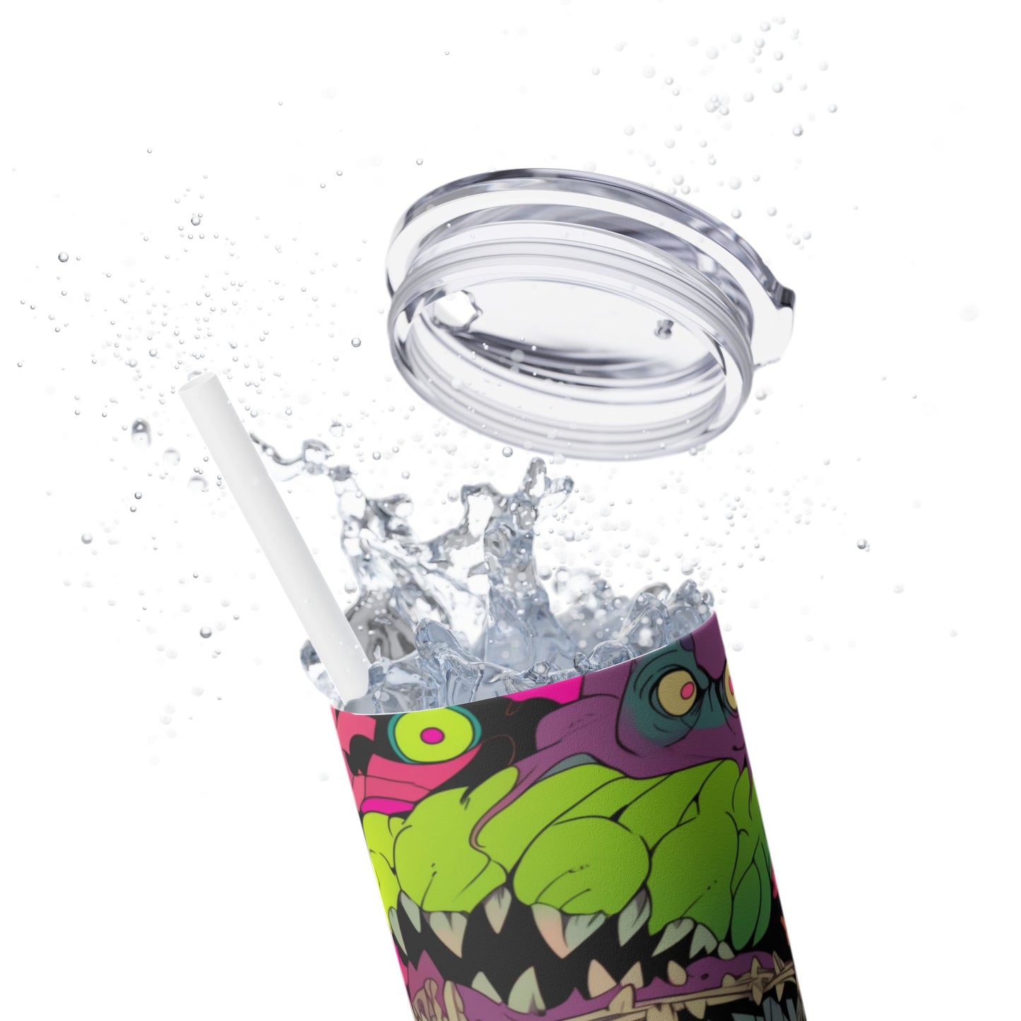 Zombie girl Skinny Tumbler with Straw, 20oz