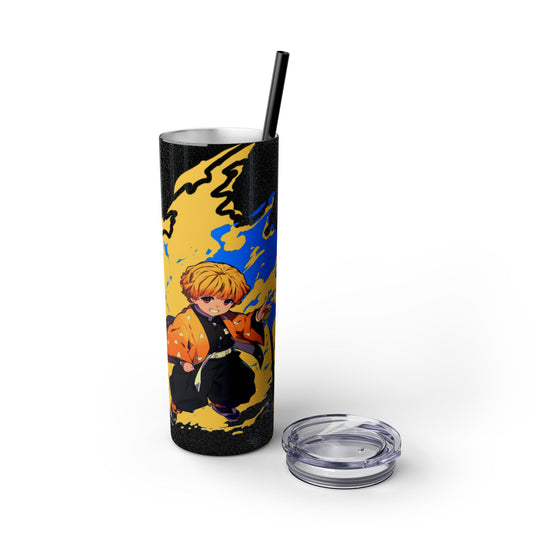 Demon slayer zenitsu Skinny Tumbler with Straw, 20oz