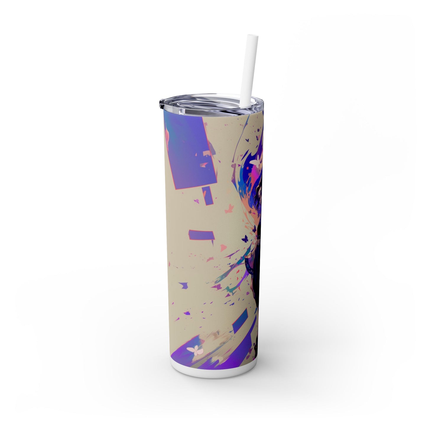 Demon slayer shinobu Skinny Tumbler with Straw, 20oz