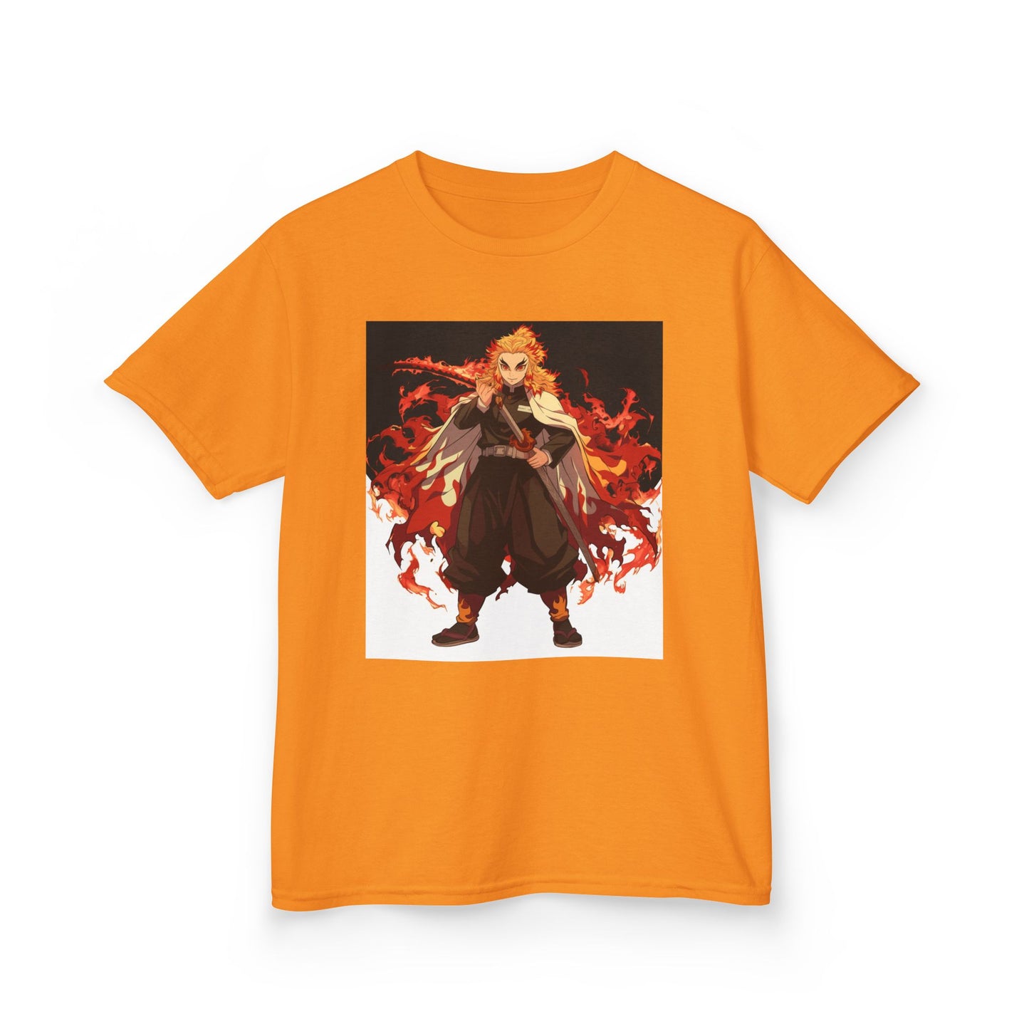 Kids Heavy Cotton™ Tee - Fiery Hero Design with Japanese Kanji