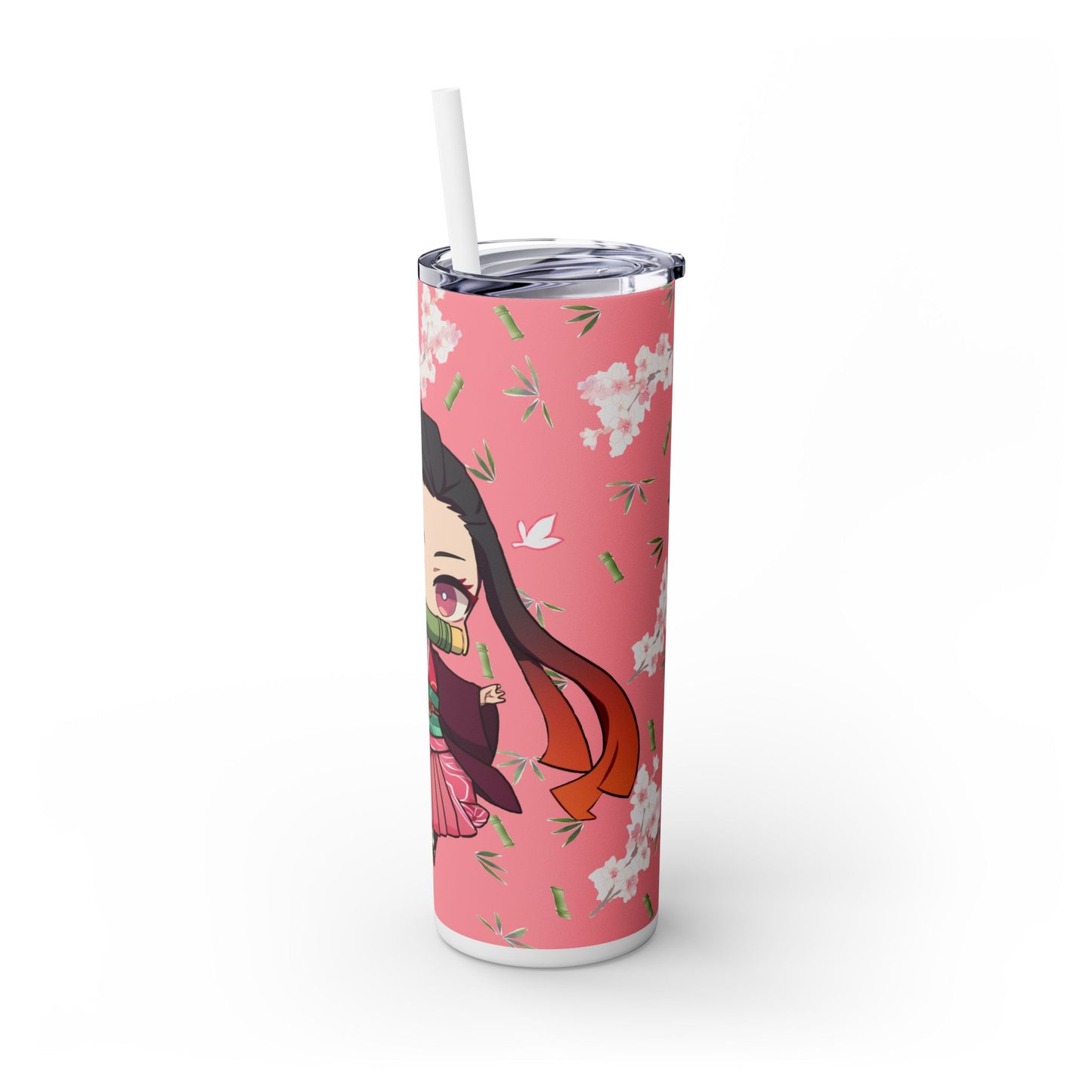 Chibi nezuko Skinny Tumbler with Straw, 20oz