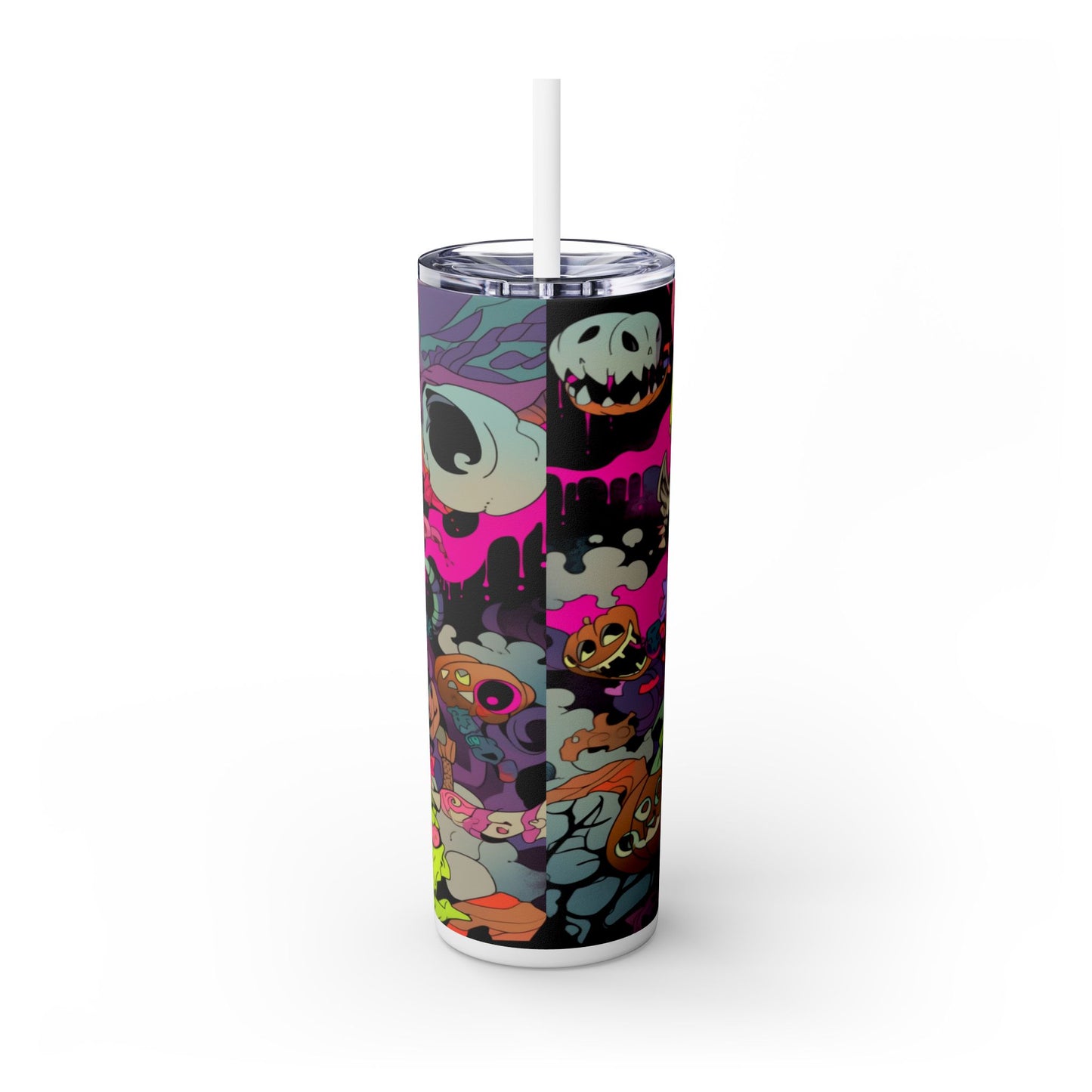 Zombie girl Skinny Tumbler with Straw, 20oz