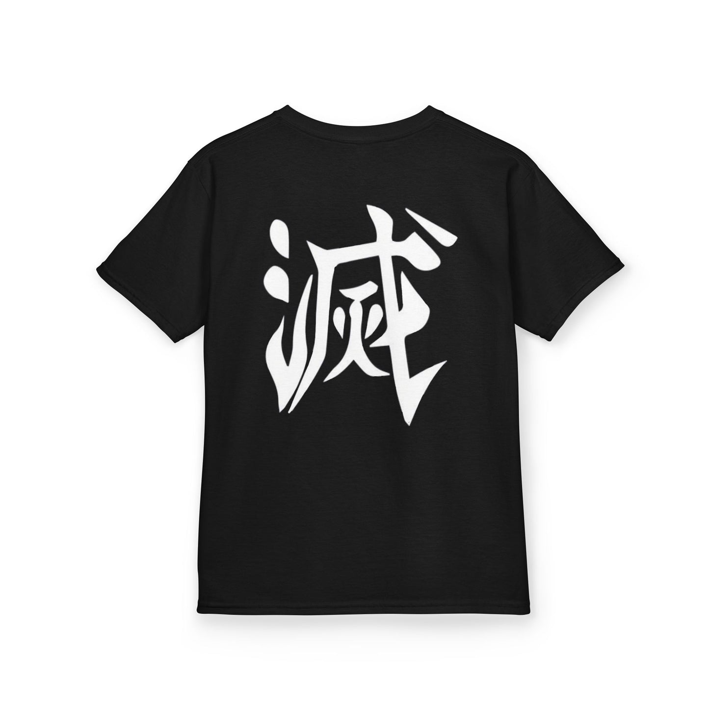 Anime Inspired Kids Tee - Front Graphic & Back Kanji Design
