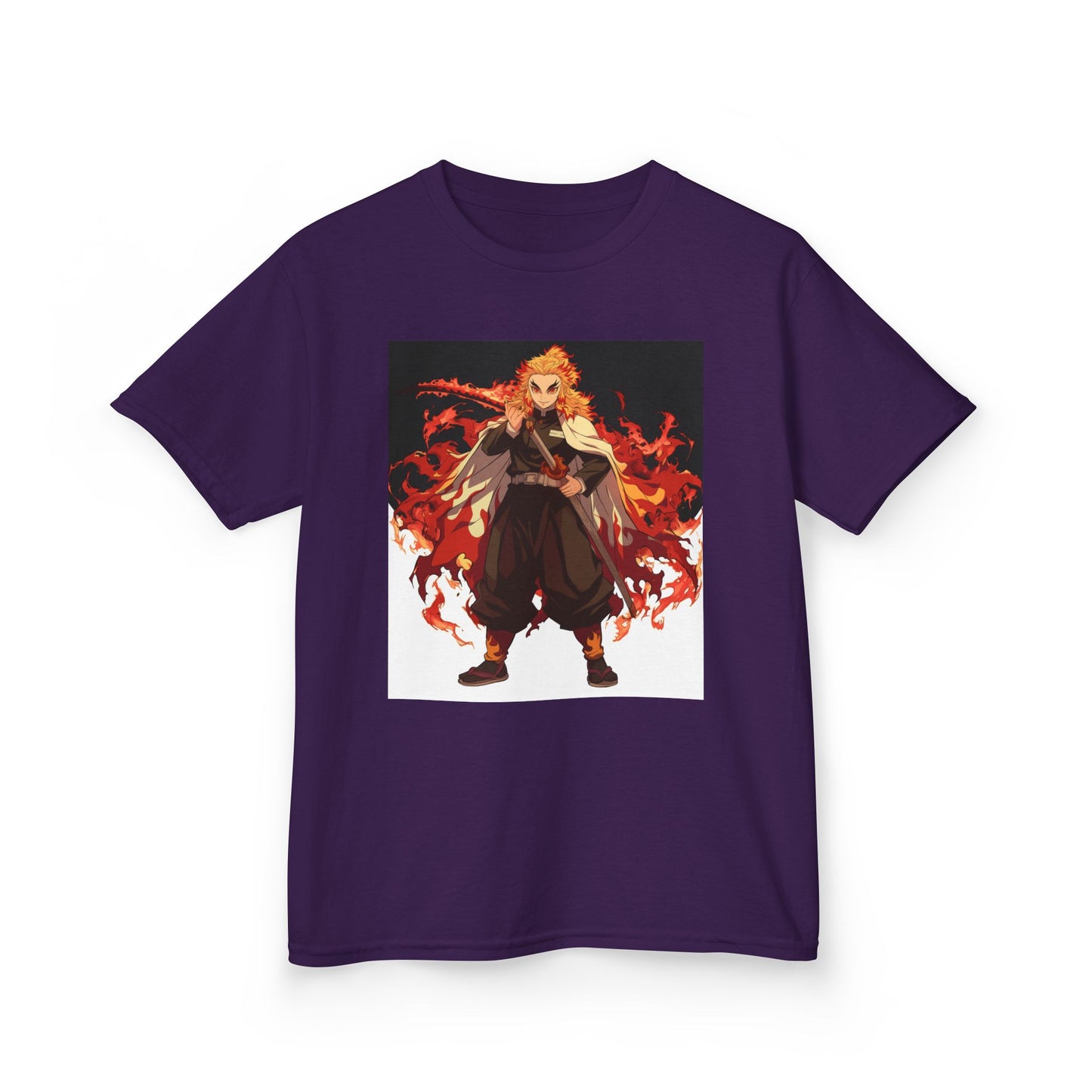Kids Heavy Cotton™ Tee - Fiery Hero Design with Japanese Kanji
